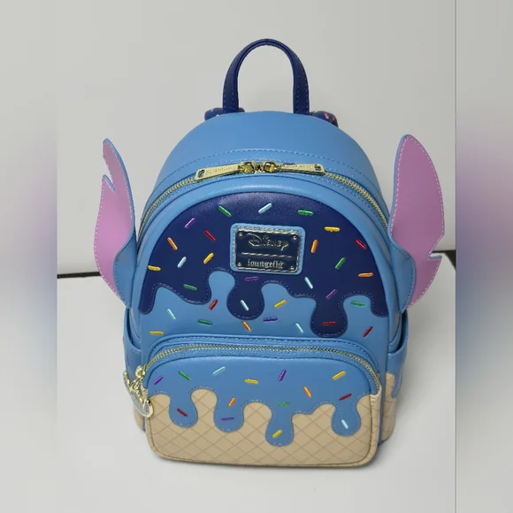 Loungefly Disney Lilo & Stitch Ice Cream Stitch Figural Mini Backpack New - Picture 2 of 10